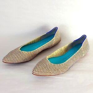 Rothy's Tweed Pointed Toe Flats with Teal Insole